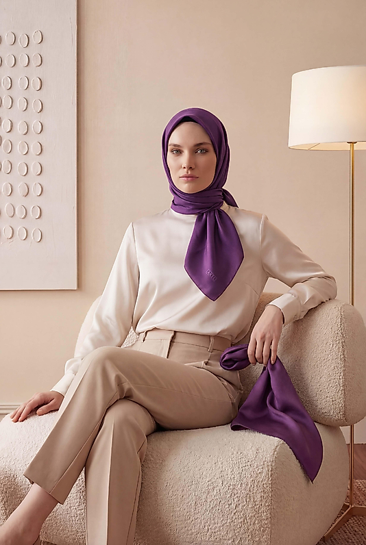 Düz Kristal Kumaş Eşarp - Kaymaz, Şık, Tok Duran | Günlük & Abiye Uyumlu