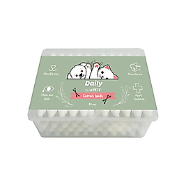 M-Pets Daily Kulak Burun Gözyaşı Temizlme Pamuğu (55'li)