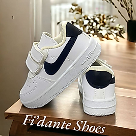 NIKE Beyaz-Siyah Cırtlı Çocuk Spor Ayakkabı