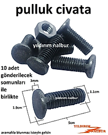 PULLUK CİVATASI 5CM UZUN BOYLU SABAN CİVATASI SOMUNLU TAKIM