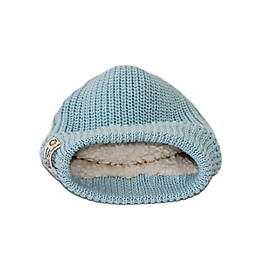Kışlık Yünlü Bere Mavi Organic Bonny Baby