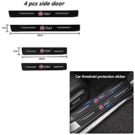 .QUALITY. (4XADET) 1 SET KARBON FİBER DERİ ÇIKARTMA KAPI EŞİĞİ ŞERİDİ FIAT