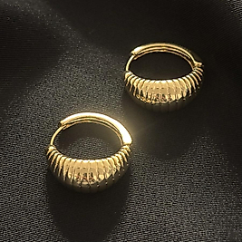 Vintage Model Halka Gold Çelik Küpe