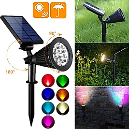 Solar Enerjili Kazıklı Bahçe Armatürü RGB Işıklı (20x15cm)