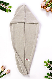 Düğmeli Sütlü Kahve Havlu Bone