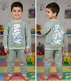 2 - 5 Yaş Arası Bluey Desenli Üçiplik Şardonlu Kışlık Takım