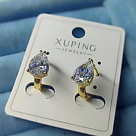 Xuping 14K Damla Taşlı Küpe