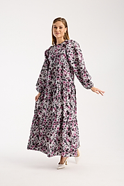 BÜZGÜLÜ ELBİSE Mürdüm