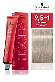 İGORA ROYAL SAÇ BOYASI 60 ML.  (9,5-1 SANDRE TONLAYICI)