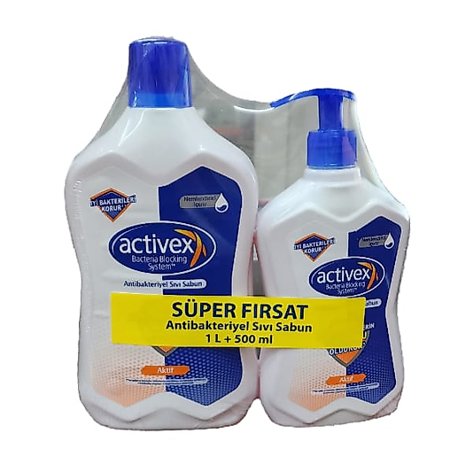 ACTİVEZ SÜPER FIRSAT ANTİNBAKTERİYEL SIVI SABUN 1 LT + 500 ML