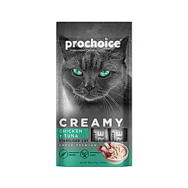 Prochoice Creamy Tavuk Etli ve Ton Balıklı Sıvı Kedi Ödül Maması (4 x 15 g)