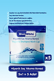 Blue White Saç Yıkama Bonesi  5  Paket