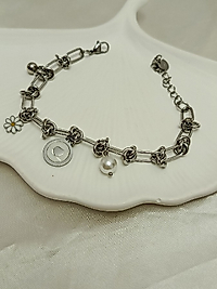 silver papatyalı bileklik