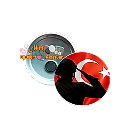 Asker Metal Resimli İğneli Buton Rozet Magnet Anahtarlık Açacak Çanta Rozetleri M5