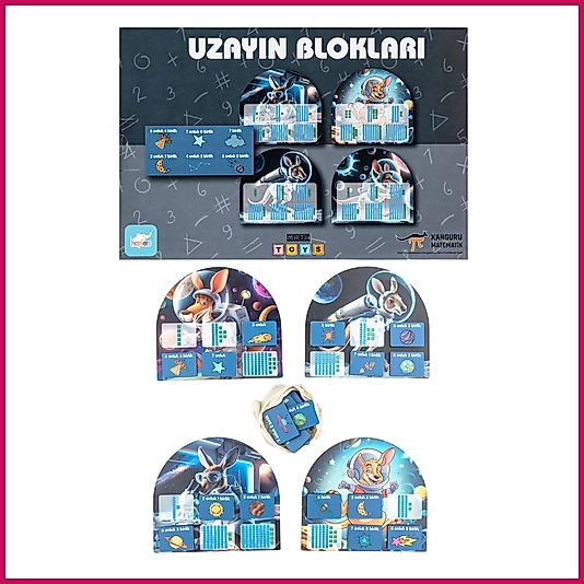 Kanguru Matematik Uzayın Blokları Oyunu-Basamak Değeri & Onluk-Birlik| 2-4 Oyuncu | Müfredata Uyumlu / 7-8 Yaş