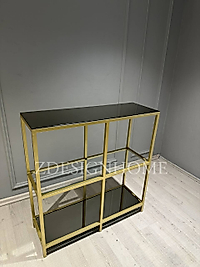 90x30x( 95 Cm Yükseklik) Gold Dresuar Zdesıgnhome