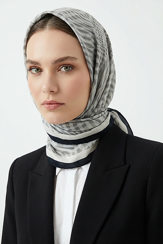 Spring Eşarp Çizgili Oval Çizgili Desen