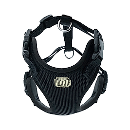 Doggie Havalı Dokuma Köpek Göğüs Tasması Siyah 1,5 x 40 - 50 cm