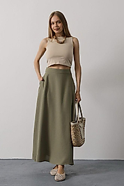 BELLA HAKİ KETEN ETEK