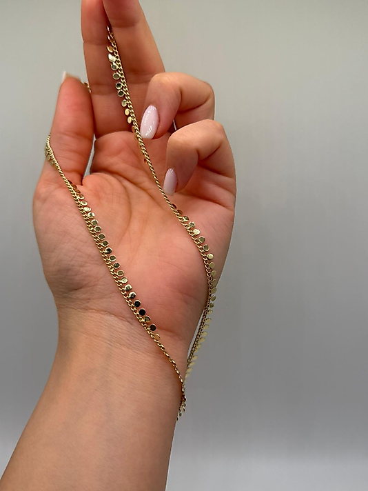 Xuping Gold Renk Mini Pul Detaylı İnce Zincir Kolye