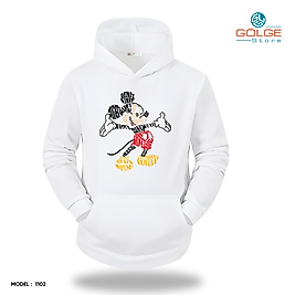 Mickey Mause Görselli Slimfit Kapüşönlu Hoodie Erkek kadın Sweatshirt