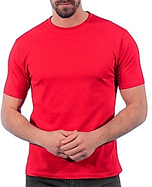 Sıfır Yaka Kırmızı Pamuk Penye T-Shirt