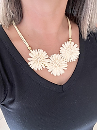 Hasır çiçekli yazlık kolye