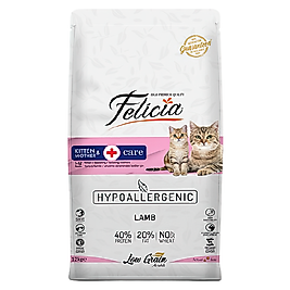 Felicia Hipoalerjenik Az Tahıllı ve Kuzu Etli Anne ve Bebek Kedi Maması (12 kg)