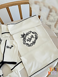 Asellakids 10'lu Yenidoğan Set - Bebeğinizin İsmi ve Çelenk Taç Nakışlı