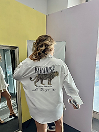 Paradise Taşlı Beyaz Gömlek