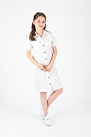 Pafim Kız Çocuk 5-8 Yaş Önü Düğmeli Elbise 4073