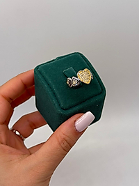 Xuping Altın Kalp Işıltısı Taşlı Yüzük