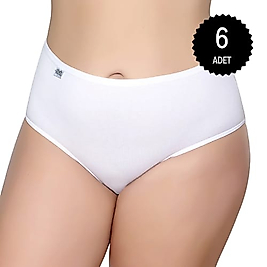 Gümüş 3043 Kadın Likralı Bato Beyaz 6 lı Paket