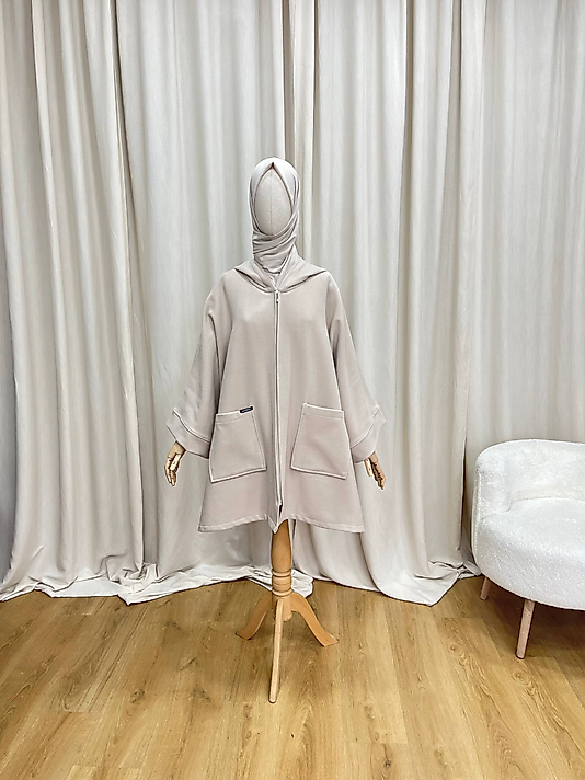 Yün kaşe ceket panço