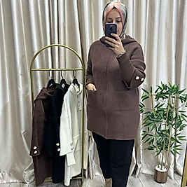 Kolu düğmeli Angora