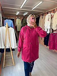Önü Bantlı Cepli Ceket Pembe