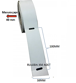 100X38 MM KARTON RAF ETİKETİ 350 Lİ ORTADAN DELİKLİ