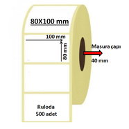 80X100 MM TERMAL ETİKET 500 SARIM