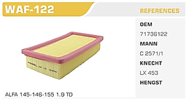 HAVA FİLTRESİ ALFA 145-146-155 1.9 TD