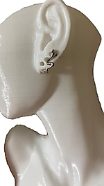 TAŞLI YILAN TASARIM KIKIRDAK TRAGUS HELİX PEARSİNG KÜPE GÜMÜŞ