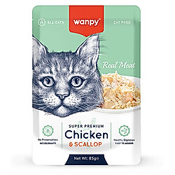 Wanpy Pouch Tavuklu ve Deniz Taraklı Yaş Kedi Maması 85 Gr