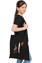 "Elif Nesli Geliyor" Baskılı Omuz Çantası Gabardin Kumaş