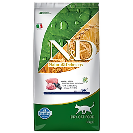 N&D Ancestral Grain Kuzu Etli ve Yaban Mersinli Yetişkin Kedi Maması (10 kg)