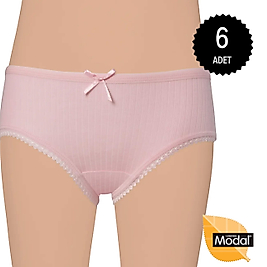 7017 Kız Çocuk Modal Elastan Slip Külot Karışık 6 lı Paket