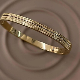 ÇELİK TAŞ DETAYLI GOLD BİLEKLİK