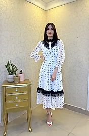 Beyaz Kareli Abiye