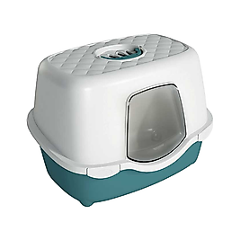 Stefanplast Beyaz Yeşil Karbon Filtreli Kedi Tuvaleti (56 x 39 x 39 cm)