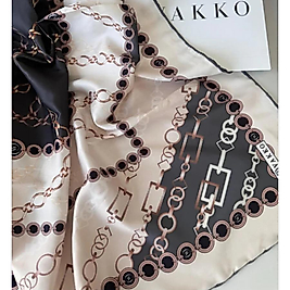 Vakko Zincir Desen Twill Eşarp  - Gri
