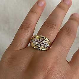 Xuping Gold Rengi Çiçek Yüzük