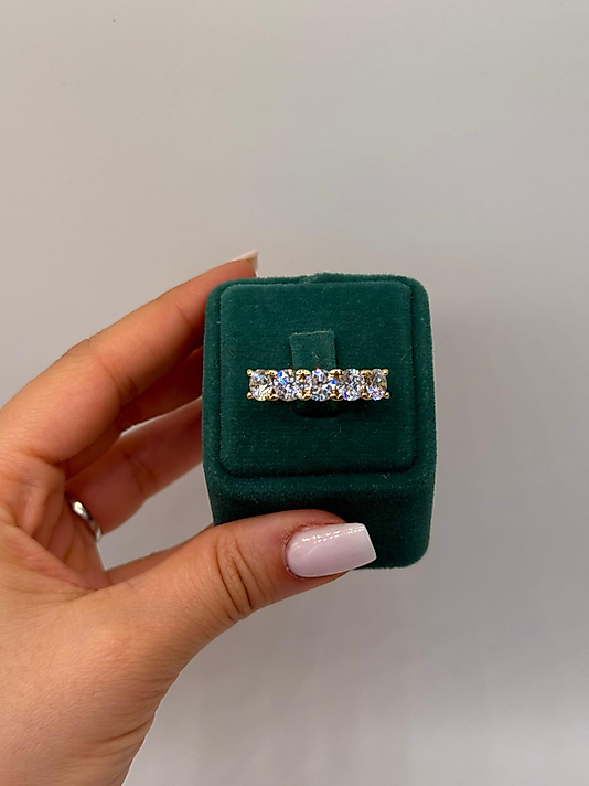 Aurora Beş Taş Altın Kaplama Yüzük